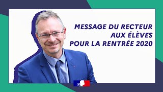 Message de rentrée aux élèves