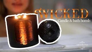 "WICKED" Black Bath Bomb and Candle With a Black Jewel hidden Inside!