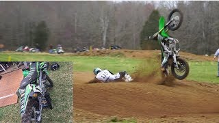 CRAZY CRASH DESTROYED HIS DIRT BIKE!! | KX250F