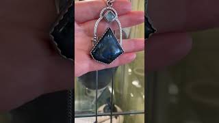 Handmade Labradorite with Checkerboard Moonstone in Sterling Silver by Nancy Lee