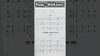 Raag Malkauns Bandish Notation | खोज खोज हार हार | तीनताल | मध्यलय | Swarlipi