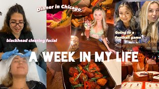 WEEKLY VLOG | best dinner spot in Chicago, football game season, getting my blackheads extracted!