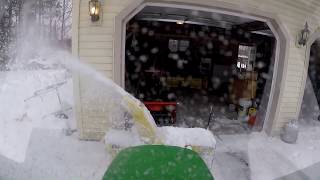 John Deere X585 Christmas Snowblowing!