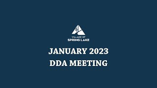 January DDA Meeting