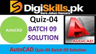 Auocad quiz 4 batch 9 solution digiskills || digiskills autocad quiz 4batch 9 solution