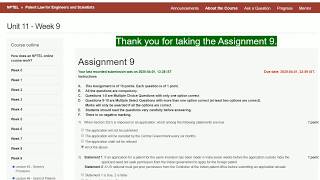 Week 9 Assignment Solution for Patent Law for Engineers and Scientists