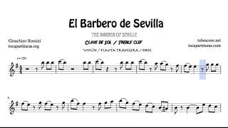 El Barbero de Sevilla Partitura Violiín Flauta Travesera Oboe afinados en Do