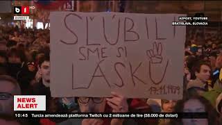 PROTESTE PE STRĂZILE CAPITALEI SLOVACE BRATISLAVA_Știri B1TV_18 nov. 2024