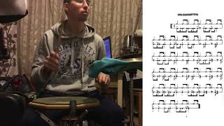 Работа над Solo Exercise 1A  из учебника Advanced Techniques for the Modern Drummer, Темп - 100