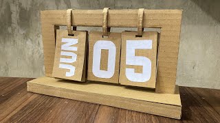 How to make DESKTOP CALENDAR MINIMALIST Diy from cardboard step by step