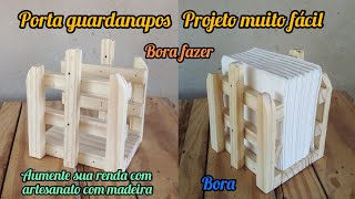 Porta guardanapos,aumente sua renda com artesanato com madeira fácil de fazer #diy #artesanato