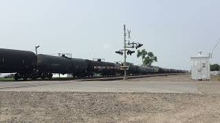 BNSF 986 leads Loaded Manifest through Dilworth MN