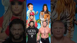 Hasbulla, Roman Reigns, Liv Morgan VS Brock Lesnar, Nia Jax, Tiger 👿 #comparison