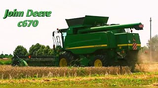 John Deere C670 + John Deere 625F. Уборка пшеницы