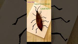 MAKING COCKROACH WITH DRY LEAF - YAPRAKTAN HAMAM BÖCEĞİ YAPIMI #craft #diy #shortvideo #art #easy