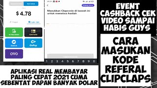 Cara memasukan kode undangan clipclaps kode Redeem clipclaps / penjelasan aplikasi clipclaps