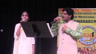 Sanjana Poonuru with Rama Chari for LMA Swararchana at St Mary's on Aug 23rd 2015