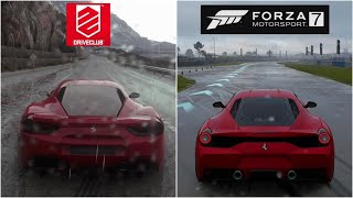 Driveclub vs Forza Motorsport 7 - Realistic Rain Effects Comparison