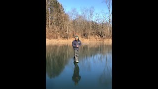 How Slick Was The Ice Today?  Not a guy walking on Water