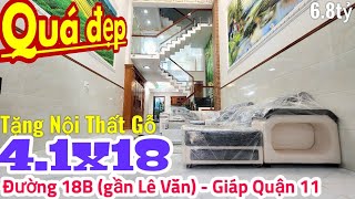 Bán nhà hẻm 51 đường 18b Bình Tân 4.1m x 18m, 5 TẦNG "TẶNG NỘI THẤT".. Hẻm 8m gần Lê Văn Quới