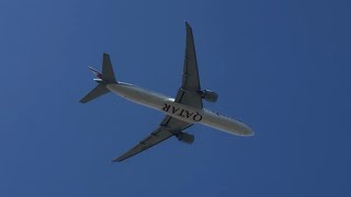 Qatar Airways Boeing 777-3DZ(ER) [A7-BEL] departure from London Heathrow