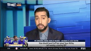 Nick "explains" Why Sean McVay not naming Jared Goff is starting QB