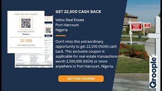 Get 22,500 (NGN) cash back from Velox Real Estate in Port Harcourt, Nigeria