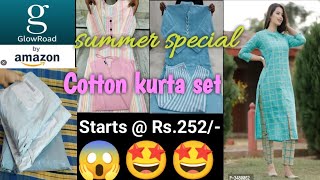 Glowroad cotton kurta set haul under Rs.280/-💜#onlineshopping #glowroad #cotton #youtube #meesho