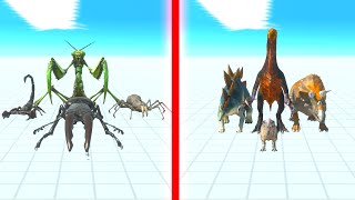 GIANT INVERTEBRATES Team vs HERBIVORE DINOSAURS Team - Animal Revolt Battle Simulator ARBS