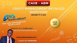 CREDIT MANAGEMENT RECALLED QUESTIONS - ABM CAIIB