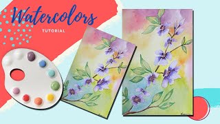 How to paint a Watercolor Cherry Blossom. Step by Step for beginners