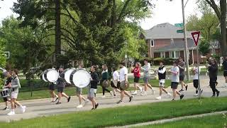 Marching Band Practices on Residential Street