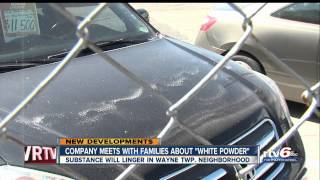 Company behind white substance meets residents