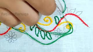 Hand Embroidery, borderline stitches, border design, border embroidery, border embroidery designs