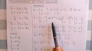 State variable control 7: Transformation of state variable models, Part 1