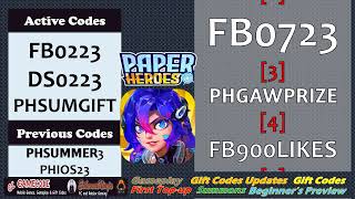 6th New Gift Code Update Paper Heroes