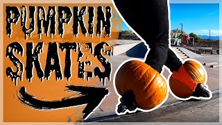 INLINE SKATER MAKES SKATES OUT OF PUMPKINS!