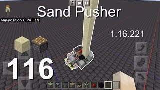 Minecraft Bedrock Tutorials(116) - How to build a Sand Pusher (1.16.221)