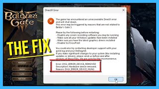 How to Fix DXGI_ERROR_DEVICE_REMOVED Issue in Baldur's Gate 3 (And More Games!)