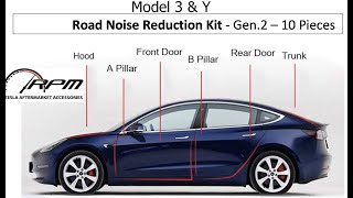 Tesla Model Y Road Noise Reduction Kit - 10 pieces (All doors & pillars, trunk, & frunk)