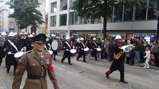 Lord Mayors Show London, on 9/11/24,  Navy, Marines,and Cadets in Cheapside in the City of London.