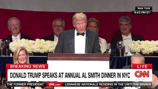 Trump take the stage at Al Smith comedy dinner and takes aim at Mayor Eric Adams