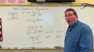 College Algebra - Solving Quadratic Equations - Completing the Square