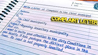 Write a letter of complaint to the chief municipal || letter writing in English || KB Education