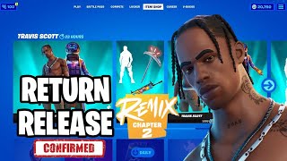 TRAVIS SCOTT SKIN RETURN DATE in FORTNITE ITEM SHOP! (Travis Scott Skin Returning Chapter 2 Remix)