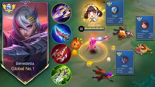 FREYA CAN’T REACT UNTIL FEEDER IN EXP LANE! 🔥 BENEDETTA BEST BUILD & EMBLEM 2024 | MOBILE LEGENDS