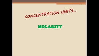 Molarity