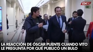 La reacción de Óscar Puente cuando Vito Quiles le pregunta por qué publicó un bulo