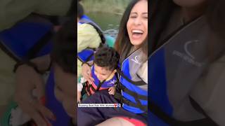 Nirvair Enjoying Boat Ride With Mumma & Also Copying Her🤣 #kishwermerchant #shorts #short #ytshorts