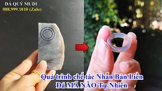 MÀI NHẪN NỮ ĐÁ MÃ NÃO XÁM TỰ NHIÊN